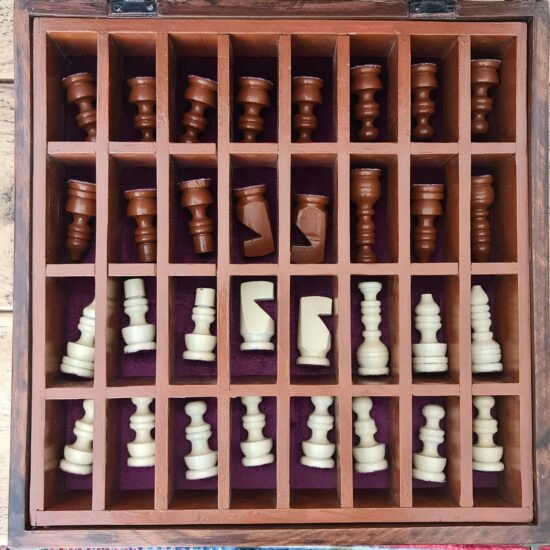 solid wood chess