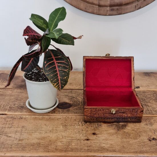 vintage wooden trunk